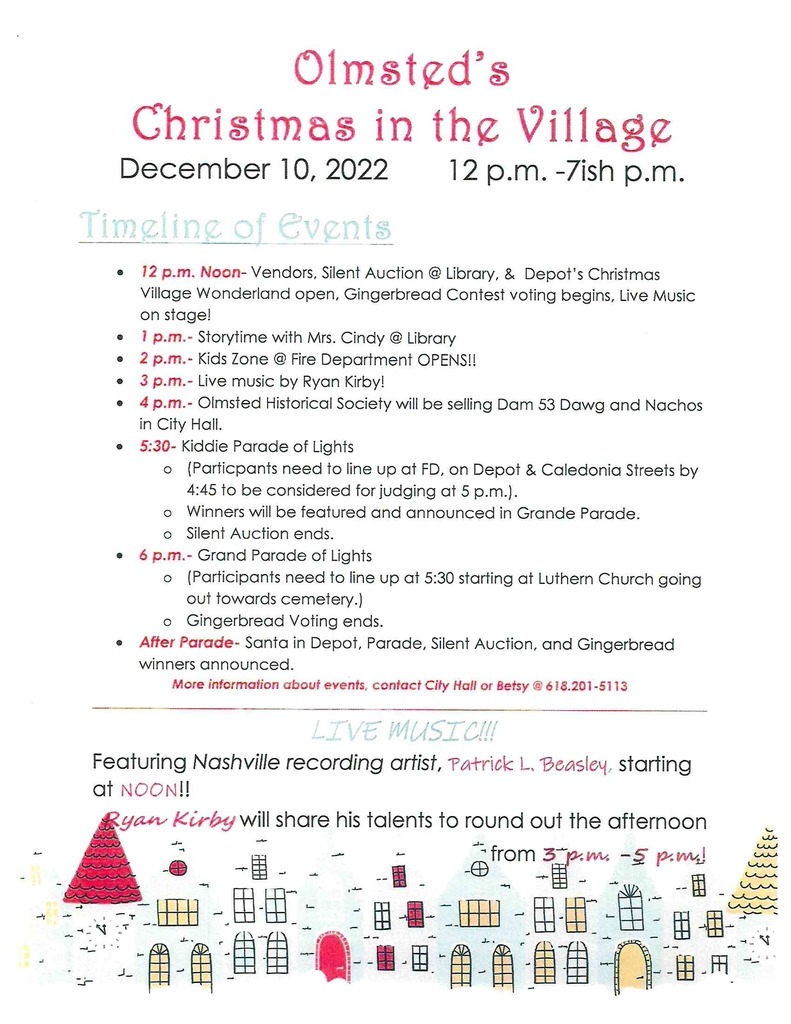 Mark your calendars for Village of Olmsted's "Christmas in the Village" December 10th 2022